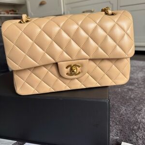 Chanel Tan Quilted Leather Shoulder Bag